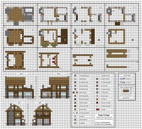 Poppy Cottage - Medium Minecraft House Blueprints by planetarymap ...