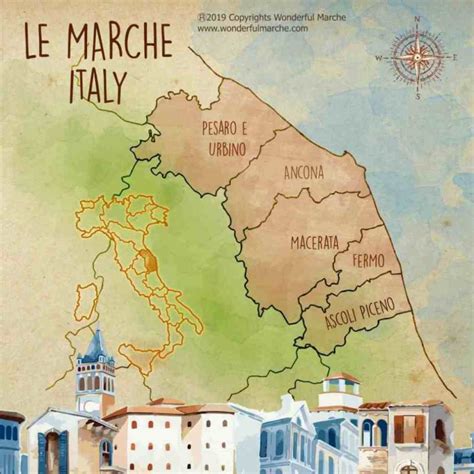 Map Of Le Marche Italy - Coastal Map World