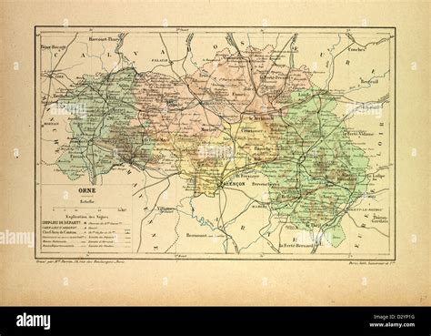 MAP OF ORNE FRANCE Stock Photo - Alamy