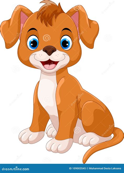 Illustration of Cute Little Dog Smile Cartoon Stock Illustration ...