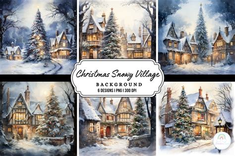 Snowy Christmas Village Background