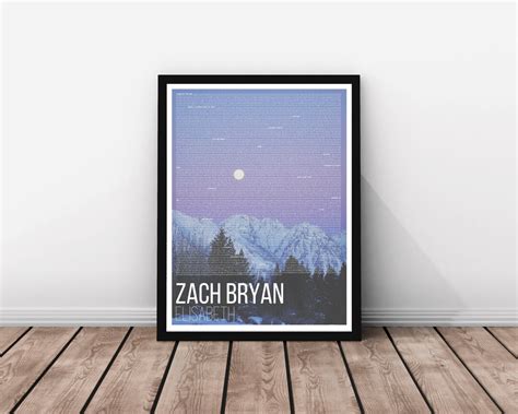 Zach Bryan Elisabeth Album Full Album Lyrics Poster Instant Download ...