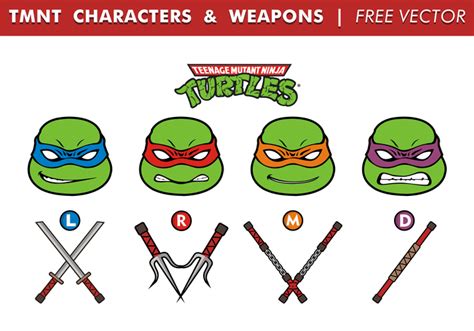 TMNT Characters & Weapons Free Vector - Download Free Vector Art, Stock ...