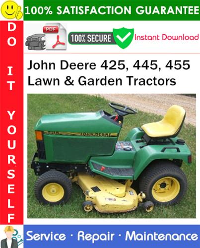 John Deere 425, 445, 455 Lawn & Garden Tractors Service Repair Manual ...