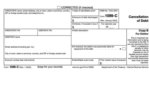 IRS Form 1099C: Cancellation of Debt - Wiztax