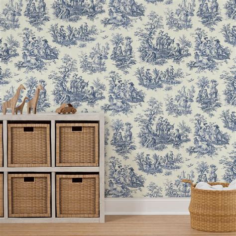 toile-de-jouy-wallpaper Wallpaper | Spoonflower