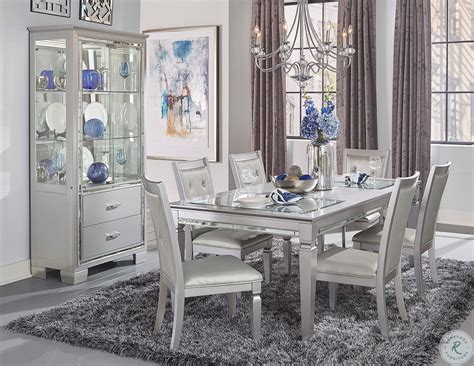 silver dining room set with chairs - maynezmillicent