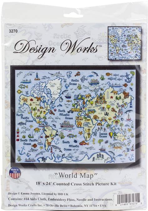 "World Map" | Cross Stitch Kit