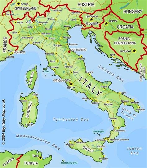 Italy on world map: surrounding countries and location on Europe map