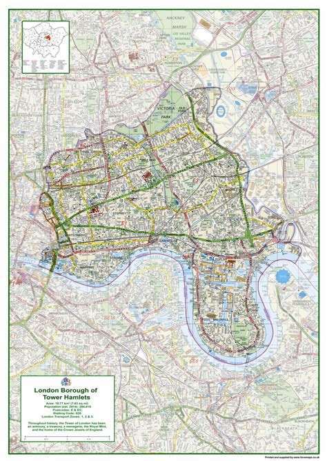 Tower Hamlets London Borough Map | I Love Maps