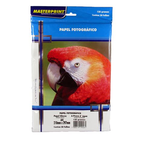 Papel Fotográfico Glossy Masterprint A4 180 Gramas 50 F ...