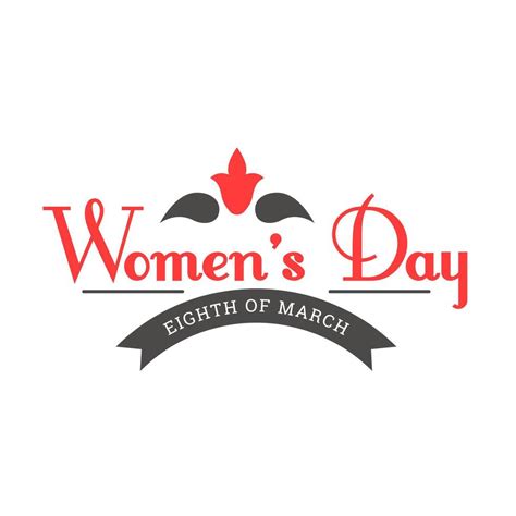 A logo for women's day with a red and black design. 20642150 Vector Art ...