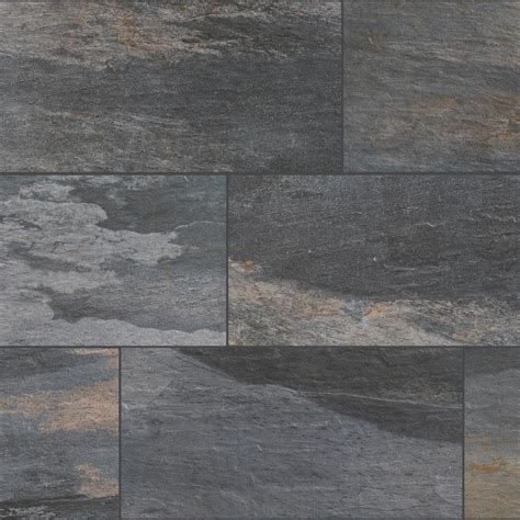 This porcelain tile combines grey tones with a slightly textured ...