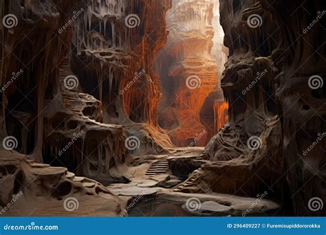 Magnificent Karst Landscape with Caves Stock Illustration ...