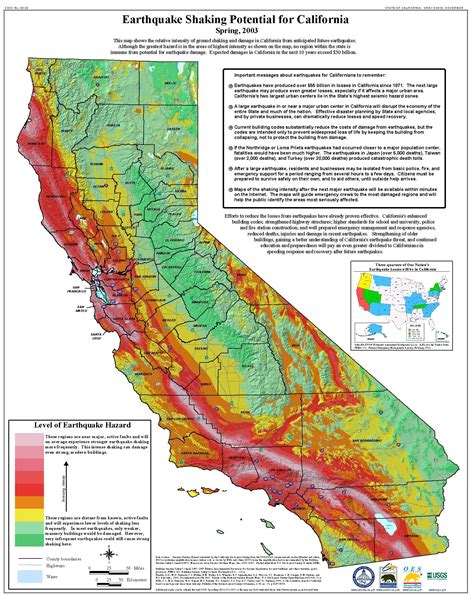 Earthquake Shaking Potential Map of California Places In California ...