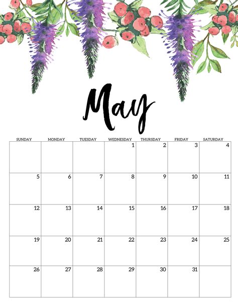 Free Printable Calendar 2019 - Floral - Paper Trail Design