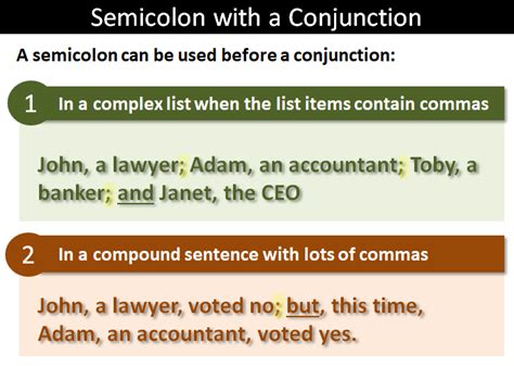 Semicolons and Conjunctions