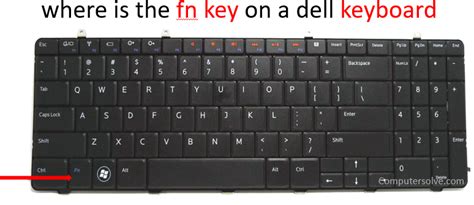 Where is the fn key on a Dell Keyboard