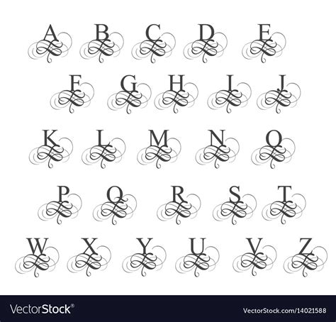 Art calligraphy alphabet Royalty Free Vector Image