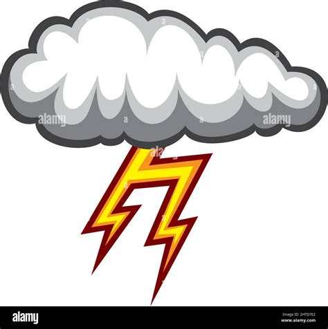 Cloud and lightning bolt vector illustration Stock Vector Image & Art ...