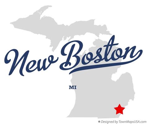 Map of New Boston, MI, Michigan