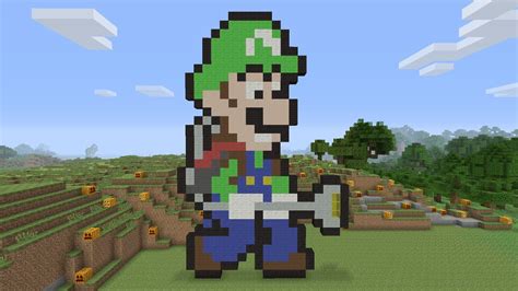 Minecraft Pixel Art - Luigi from Luigi's Mansion - YouTube