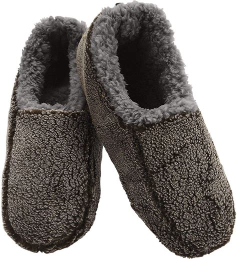 Amazon.com: Snoozies Mens Two Tone Fleece Lined Non-Skid Slipper Socks ...