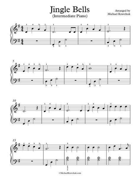 Free Piano Arrangement Sheet Music – Jingle Bells – Michael Kravchuk