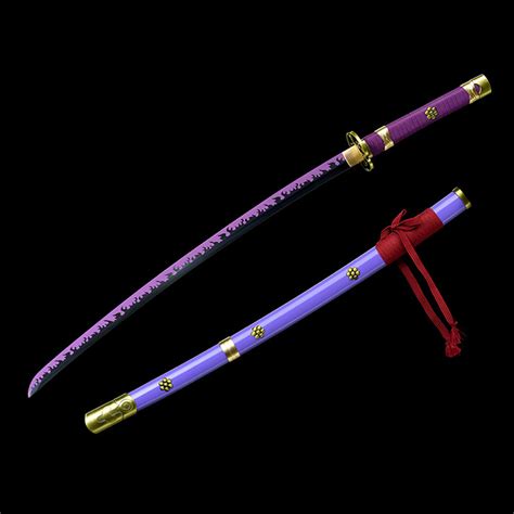 Handmade Anime Katana One Piece Roronoa Zoro's Enma Sword Purple Blade ...