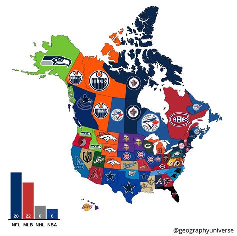 Most popular professional sports teams in every state/province ...