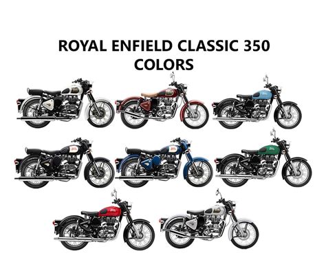 Royal Enfield Classic 350 Colors: Black, Lagoon, Blue, Chestnut, Red ...