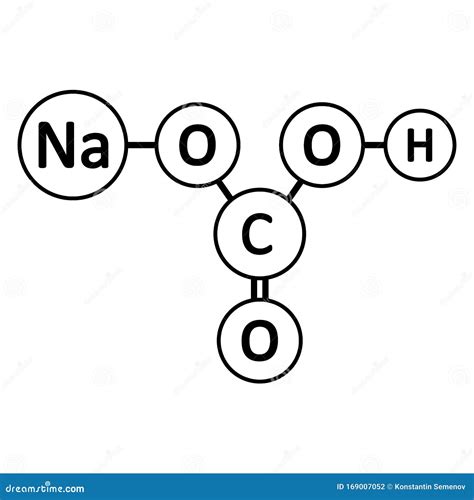 Sodium Bicarbonate Or Baking Soda , Chemical Structure. Skeletal ...