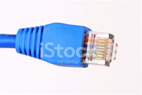 Blue Ethernet Cable Isolated On White Stock Photo | Royalty-Free ...