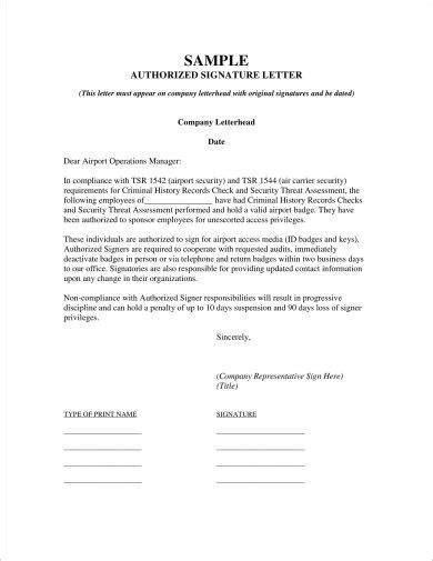 Authorized Signer Letter Template Collection - Letter Template Collection