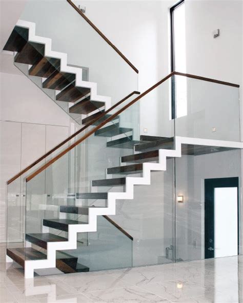 zig zag staircase with glass balustrade | Staircase design, Glass ...