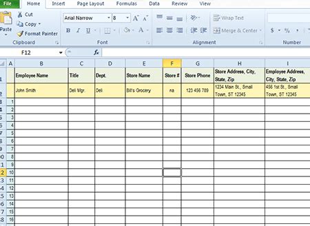 Employee Roster Template Excel sheet