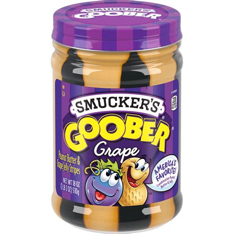 Smucker's Goober Peanut Butter and Grape Jelly Stripes, 18 ozs ...