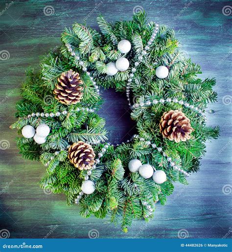 Christmas green wreath stock photo. Image of evergreen - 44482626