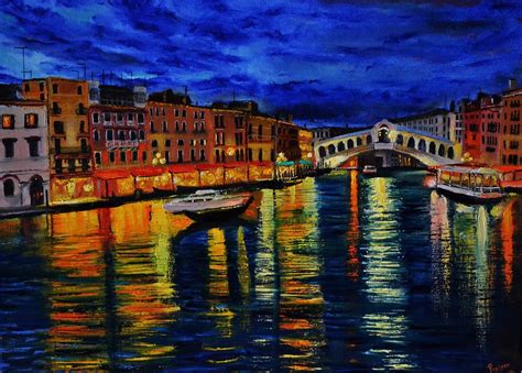 Venice Rialto Bridge Painting by Praisey Peter