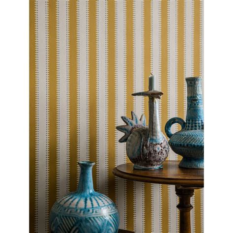 Jagged Stripe Yellow | Striped Wallpaper