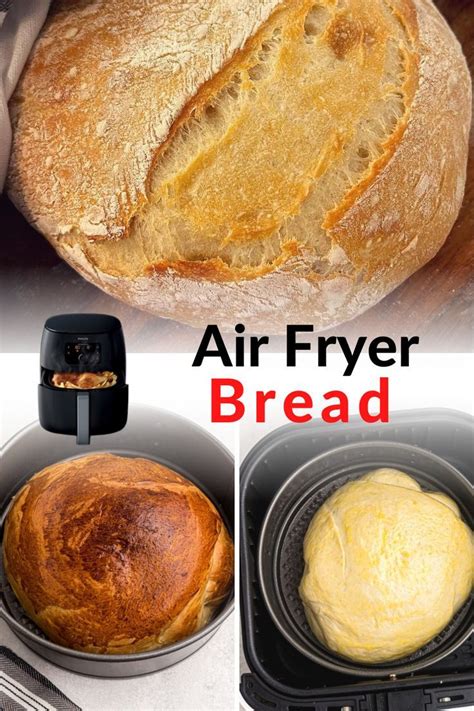 an air fryer with bread in it and the words, air fryer bread