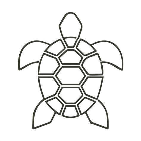 Minimal simple turtle outline vector art of tortoise. 14487767 Vector ...