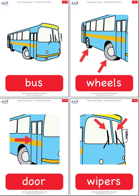 The Wheels On The Bus Flashcards - Super Simple