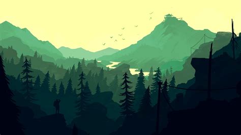 Firewatch - Green Valley [1920 x 1080] | Landscape wallpaper, Minimal ...