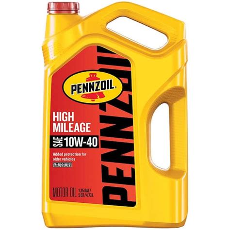 Pennzoil High Mileage SAE 10W-40 Synthetic Blend Motor Oil 5 Qt ...