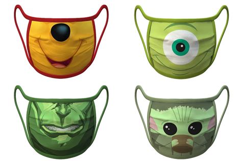 Official Disney Character Cloth Face Masks Just $20 a Four-Pack