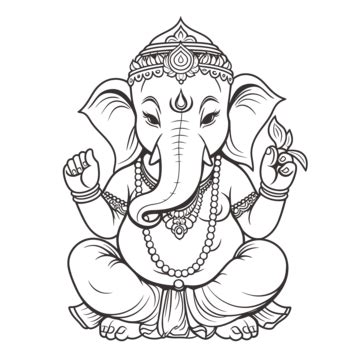 Ganpati Bappa Coloring Page PNG Transparent Images Free Download ...