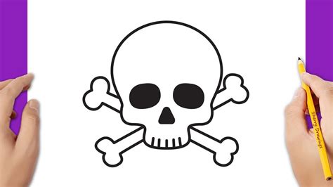 How to draw a skull and crossbones for Halloween - YouTube