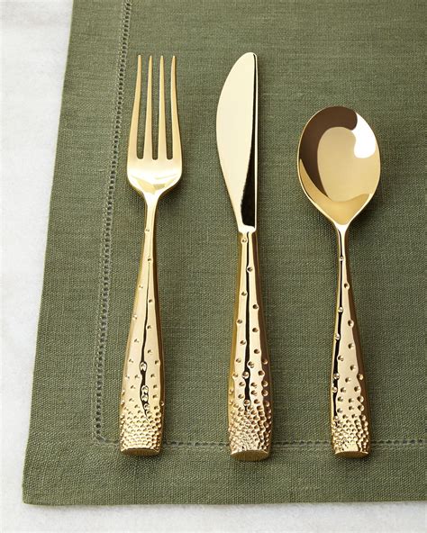 Nambe 5-Piece Golden Dazzle Flatware Place Setting | Glamour home ...