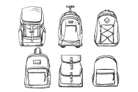 Backpack sketch | Education Illustrations ~ Creative Market